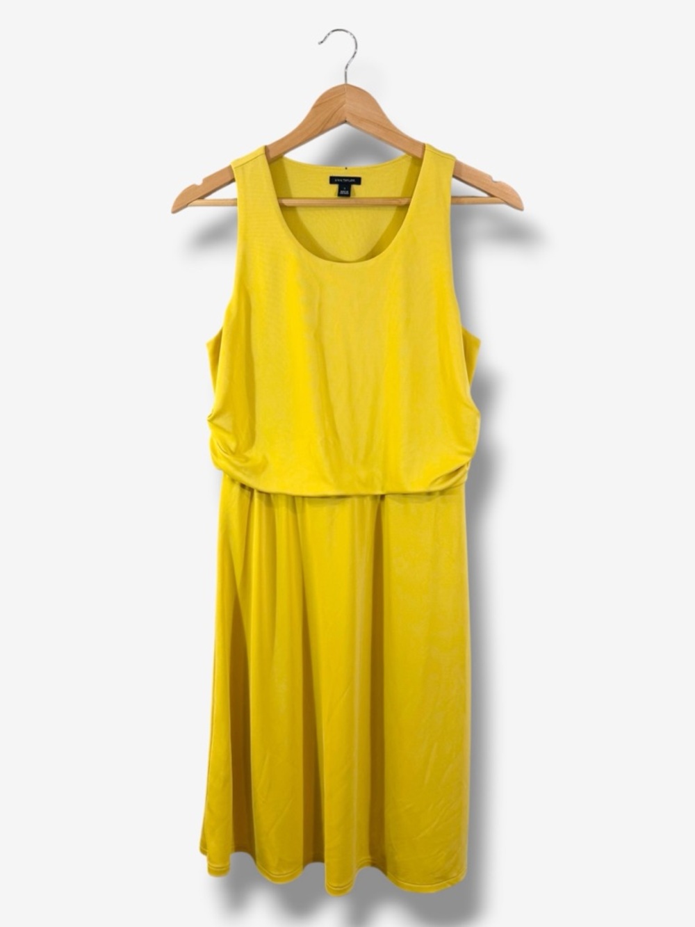 Ann Taylor Yellow Fit & Flare Dress Size S Sleeveless Spring Summer Casual